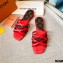 Louis Vuitton Calf Leather and Nano Monogram Canvas Flat Mules Red 2021