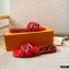 Louis Vuitton Calf Leather and Nano Monogram Canvas Flat Mules Red 2021