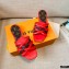 Louis Vuitton Calf Leather and Nano Monogram Canvas Flat Mules Red 2021