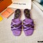 Louis Vuitton Calf Leather and Nano Monogram Canvas Flat Mules Purple 2021