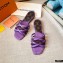 Louis Vuitton Calf Leather and Nano Monogram Canvas Flat Mules Purple 2021