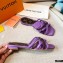 Louis Vuitton Calf Leather and Nano Monogram Canvas Flat Mules Purple 2021