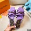 Louis Vuitton Calf Leather and Nano Monogram Canvas Flat Mules Purple 2021