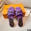 Louis Vuitton Calf Leather and Nano Monogram Canvas Flat Mules Purple 2021