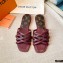 Louis Vuitton Calf Leather and Nano Monogram Canvas Flat Mules Burgundy 2021