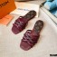 Louis Vuitton Calf Leather and Nano Monogram Canvas Flat Mules Burgundy 2021