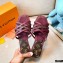 Louis Vuitton Calf Leather and Nano Monogram Canvas Flat Mules Burgundy 2021