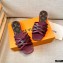 Louis Vuitton Calf Leather and Nano Monogram Canvas Flat Mules Burgundy 2021