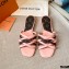 Louis Vuitton Calf Leather and Nano Monogram Canvas Flat Mules Pink 2021