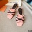 Louis Vuitton Calf Leather and Nano Monogram Canvas Flat Mules Pink 2021