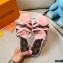 Louis Vuitton Calf Leather and Nano Monogram Canvas Flat Mules Pink 2021