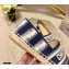 Dior Granville Espadrilles In D-Stripes Embroidered Cotton Deep Blue 2021