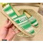 Dior Granville Espadrilles In D-Stripes Embroidered Cotton Green 2021