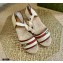 Gucci Interlocking G and Web Embroidered Canvas Wedge Open-toe Platform 10cm Espadrilles White 2021