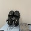Prada Monolith Brushed Leather Band Sandals Black 2021