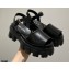 Prada Monolith Brushed Leather Band Sandals Black 2021