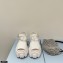 Prada Monolith Brushed Leather Band Sandals White 2021