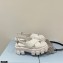 Prada Monolith Brushed Leather Cross Sandals White 2021
