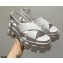 Prada Monolith Brushed Leather Cross Sandals White 2021