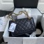 Chanel Grained Calfskin Medium Flap Bag AS2357 Black 2021