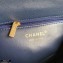 Chanel Grained Calfskin Medium Flap Bag AS2357 Navy Blue 2021