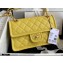Chanel Grained Calfskin Medium Flap Bag AS2357 Yellow 2021