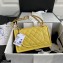 Chanel Grained Calfskin Medium Flap Bag AS2357 Yellow 2021