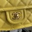 Chanel Grained Calfskin Medium Flap Bag AS2357 Yellow 2021