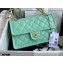 Chanel Grained Calfskin Medium Flap Bag AS2357 Light Green 2021