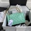 Chanel Grained Calfskin Medium Flap Bag AS2357 Light Green 2021