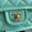 Chanel Grained Calfskin Medium Flap Bag AS2357 Light Green 2021