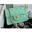 Chanel Grained Calfskin Mini Square Flap Bag AS2356 Light Green 2021