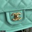 Chanel Grained Calfskin Mini Square Flap Bag AS2356 Light Green 2021