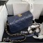 Chanel Crumpled Lambskin Small Hobo Bag AS2479 Navy Blue 2021