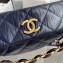 Chanel Crumpled Lambskin Small Hobo Bag AS2479 Navy Blue 2021
