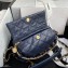 Chanel Crumpled Lambskin Small Hobo Bag AS2479 Navy Blue 2021