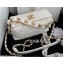 Chanel Crumpled Lambskin Small Hobo Bag AS2479 White 2021