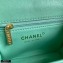 Chanel Grained Calfskin Mini Square Flap Bag AS2356 Light Green 2021