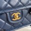 Chanel Grained Calfskin Large Flap Bag AS2358 Navy Blue 2021
