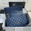 Chanel Grained Calfskin Large Flap Bag AS2358 Navy Blue 2021