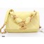 Chanel Shiny Lambskin Entwined Chain Small Flap Bag AS2387 Yellow 2021