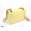 Chanel Shiny Lambskin Entwined Chain Small Flap Bag AS2387 Yellow 2021