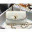 Chanel Crumpled Lambskin Mini Flap Bag with Top Handle AS2477 White 2021