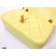 Chanel Shiny Lambskin Entwined Chain Small Flap Bag AS2387 Yellow 2021