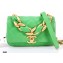Chanel Shiny Lambskin Entwined Chain Small Flap Bag AS2387 Green 2021
