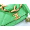 Chanel Shiny Lambskin Entwined Chain Small Flap Bag AS2387 Green 2021