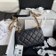 Chanel Shiny Lambskin Entwined Chain Small Flap Bag AS2387 Black 2021
