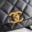 Chanel Shiny Lambskin Entwined Chain Small Flap Bag AS2387 Black 2021