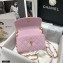 Chanel Crumpled Lambskin Mini Flap Bag with Top Handle AS2477 Light Pink 2021