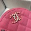 Chanel Grained Calfskin Round Clutch with Chain Bag AP2034 Dark Pink 2021